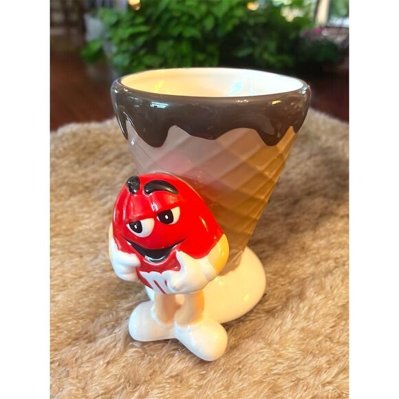 Vintage Galerie M&M's Red Peanut Ice Cream Cone Sundae Cup 2004 Collectible EUC - Picture 2 of 7